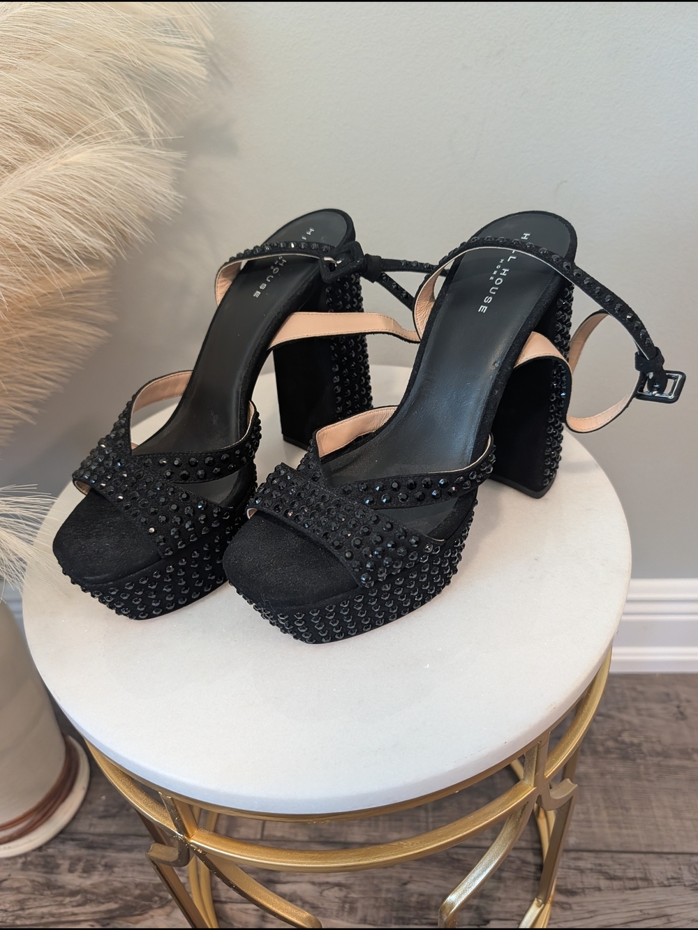 Hill House Home Black Studded Paety Platform Shoes Sz 39